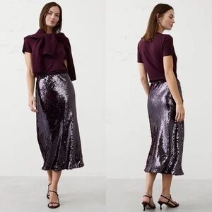 SEQUIN MIDI SKIRT Size 6 NWOT